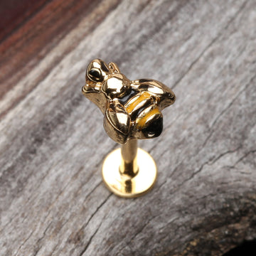 Detail View 1 of Golden Sweet Bumble Bee Steel Labret